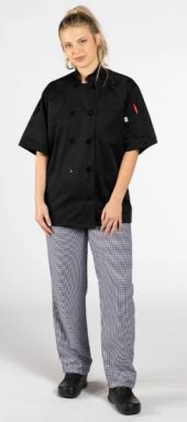 Whittier South Beach Short Sleeve Chef Coat Short Sleeve with Whittier Logo